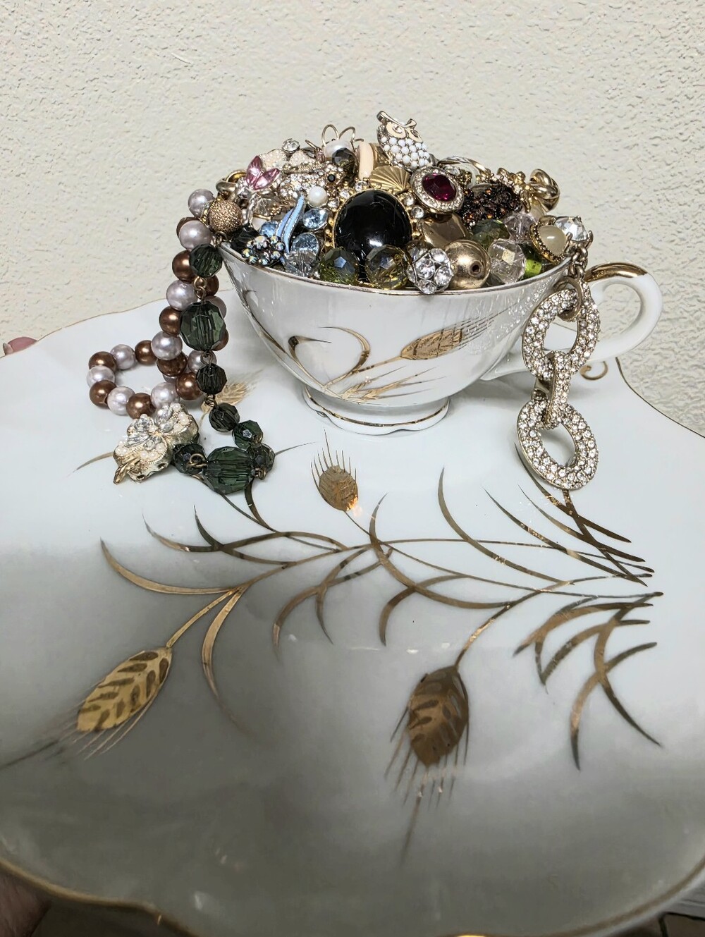 Hand Crafted Upcycled Jewelry Embellished Vintage Teacup Home Decor